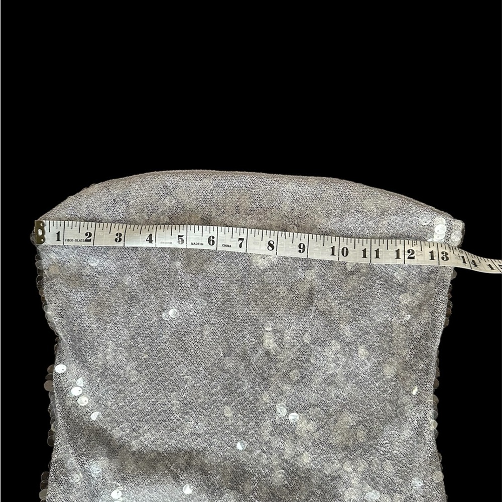 Dynamite Silver Sequin Strapless Bodycon Tube Dress Size XS - Picture 7 of 11